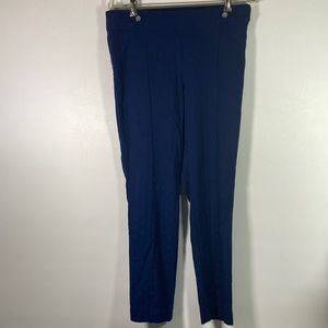 Rafaella Elastic Pull Up Navy Ankle Pants Size 10